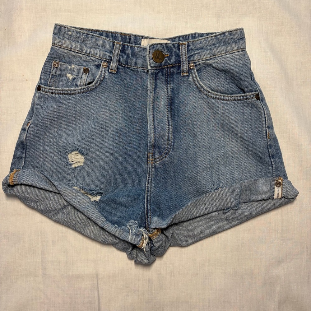 One Teaspoon High Waist Bandits Denim Shorts Size 26